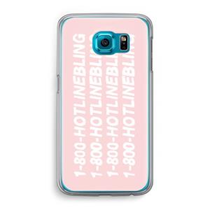 CaseCompany Hotline bling pink: Samsung Galaxy S6 Transparant Hoesje