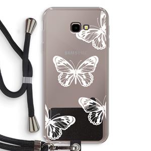 CaseCompany White butterfly: Samsung Galaxy J4 Plus Transparant Hoesje met koord