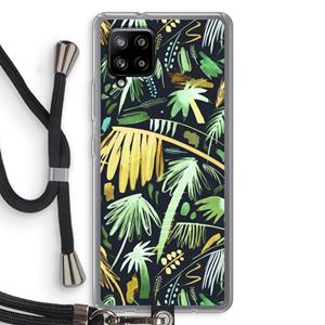 CaseCompany Tropical Palms Dark: Samsung Galaxy A42 5G Transparant Hoesje met koord