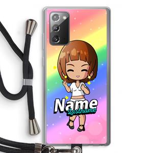 CaseCompany Chibi Maker vrouw: Samsung Galaxy Note 20 / Note 20 5G Transparant Hoesje met koord