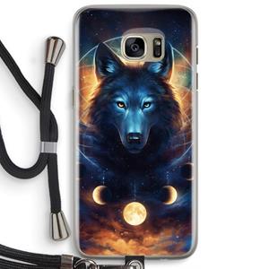 CaseCompany Wolf Dreamcatcher: Samsung Galaxy S7 Edge Transparant Hoesje met koord