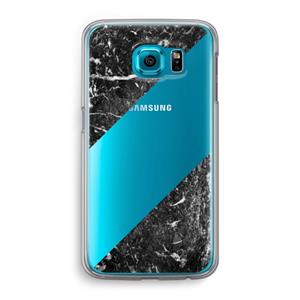 CaseCompany Zwart marmer: Samsung Galaxy S6 Transparant Hoesje