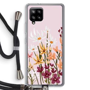 CaseCompany Painted wildflowers: Samsung Galaxy A42 5G Transparant Hoesje met koord