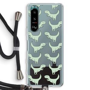 CaseCompany Dinos: Sony Xperia 5 III Transparant Hoesje met koord