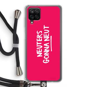CaseCompany Neuters (roze): Samsung Galaxy A12 Transparant Hoesje met koord