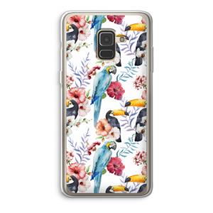 CaseCompany Bloemen tukan: Samsung Galaxy A8 (2018) Transparant Hoesje