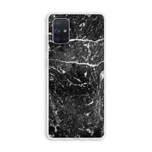 CaseCompany Zwart marmer: Galaxy A71 Transparant Hoesje