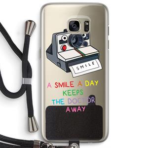 CaseCompany Smile: Samsung Galaxy S7 Edge Transparant Hoesje met koord