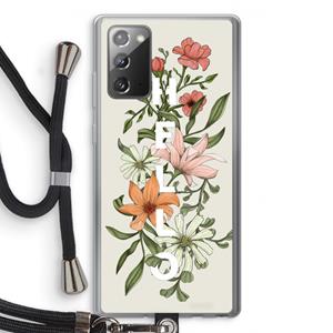 CaseCompany Hello bloemen: Samsung Galaxy Note 20 / Note 20 5G Transparant Hoesje met koord