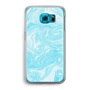 CaseCompany Waterverf blauw: Samsung Galaxy S6 Transparant Hoesje