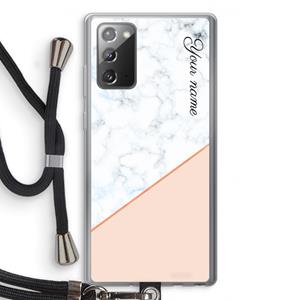 CaseCompany Marmer in stijl: Samsung Galaxy Note 20 / Note 20 5G Transparant Hoesje met koord