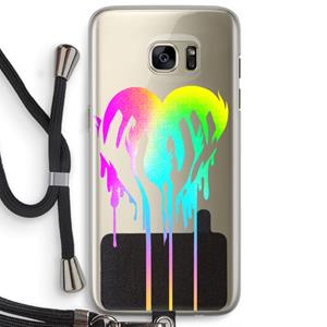 CaseCompany Hold My Heart: Samsung Galaxy S7 Edge Transparant Hoesje met koord