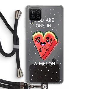 CaseCompany One In A Melon: Samsung Galaxy A12 Transparant Hoesje met koord