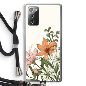 CaseCompany Floral bouquet: Samsung Galaxy Note 20 / Note 20 5G Transparant Hoesje met koord