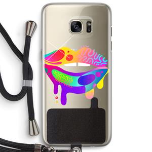 CaseCompany Lip Palette: Samsung Galaxy S7 Edge Transparant Hoesje met koord