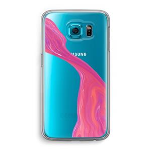 CaseCompany Paarse stroom: Samsung Galaxy S6 Transparant Hoesje