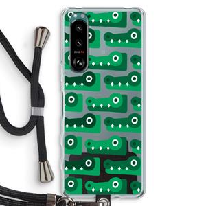 CaseCompany Crocs: Sony Xperia 5 III Transparant Hoesje met koord