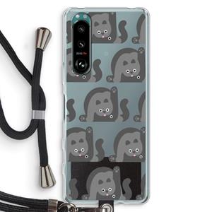 CaseCompany Cats: Sony Xperia 5 III Transparant Hoesje met koord