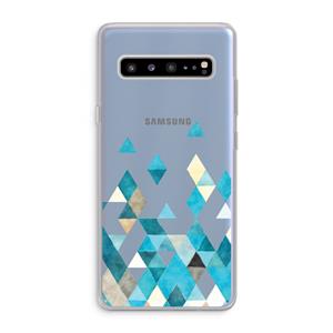 CaseCompany Gekleurde driehoekjes blauw: Samsung Galaxy S10 5G Transparant Hoesje