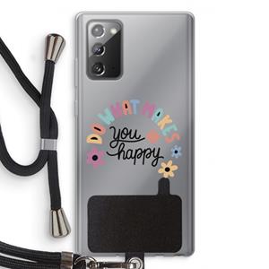 CaseCompany Happy days: Samsung Galaxy Note 20 / Note 20 5G Transparant Hoesje met koord