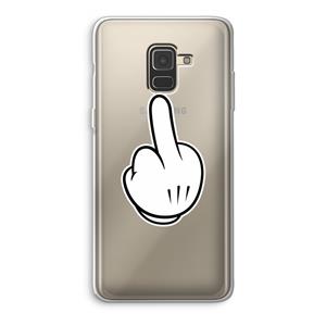 CaseCompany Middle finger white: Samsung Galaxy A8 (2018) Transparant Hoesje