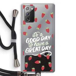 CaseCompany Don't forget to have a great day: Samsung Galaxy Note 20 / Note 20 5G Transparant Hoesje met koord