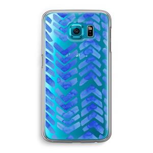 CaseCompany Blauwe pijlen: Samsung Galaxy S6 Transparant Hoesje
