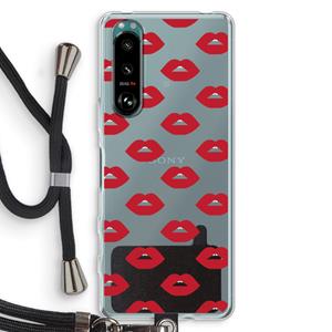 CaseCompany Lips: Sony Xperia 5 III Transparant Hoesje met koord