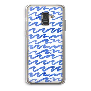 CaseCompany Blauwe golven: Samsung Galaxy A8 (2018) Transparant Hoesje