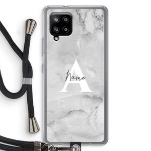 CaseCompany Ivory Marble: Samsung Galaxy A42 5G Transparant Hoesje met koord
