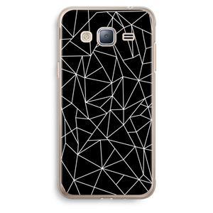 CaseCompany Geometrische lijnen wit: Samsung Galaxy J3 (2016) Transparant Hoesje