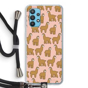 CaseCompany Alpacas: Samsung Galaxy A32 4G Transparant Hoesje met koord