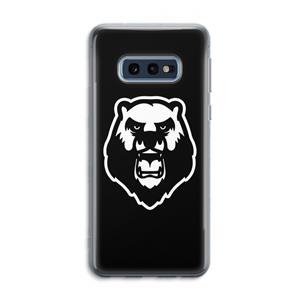 CaseCompany Angry Bear (black): Samsung Galaxy S10e Transparant Hoesje