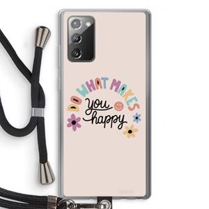 CaseCompany Happy days: Samsung Galaxy Note 20 / Note 20 5G Transparant Hoesje met koord