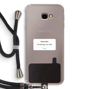 CaseCompany Reminder: Samsung Galaxy J4 Plus Transparant Hoesje met koord