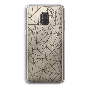 CaseCompany Geometrische lijnen zwart: Samsung Galaxy A8 (2018) Transparant Hoesje