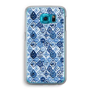 CaseCompany Blauw motief: Samsung Galaxy S6 Transparant Hoesje
