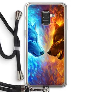 CaseCompany Fire & Ice: Samsung Galaxy A8 (2018) Transparant Hoesje met koord