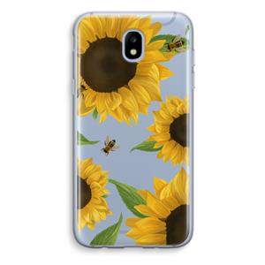 CaseCompany Sunflower and bees: Samsung Galaxy J5 (2017) Transparant Hoesje