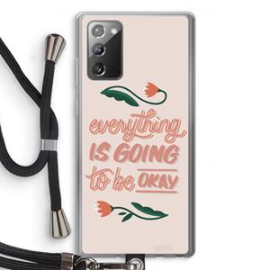 CaseCompany Optimistic flower girl: Samsung Galaxy Note 20 / Note 20 5G Transparant Hoesje met koord