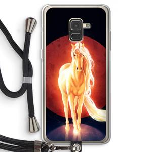 CaseCompany Last Unicorn: Samsung Galaxy A8 (2018) Transparant Hoesje met koord
