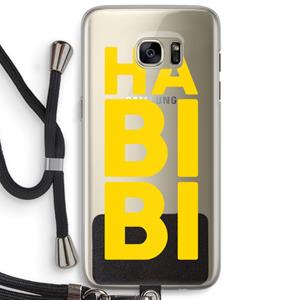 CaseCompany Habibi Blue: Samsung Galaxy S7 Edge Transparant Hoesje met koord