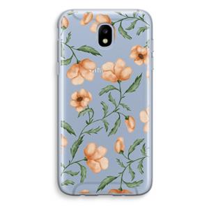 CaseCompany Peachy flowers: Samsung Galaxy J5 (2017) Transparant Hoesje