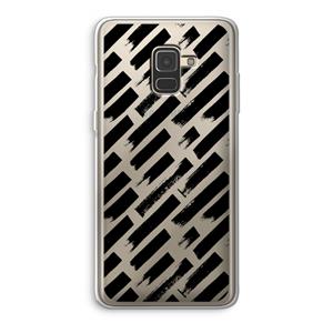 CaseCompany Zwarte vegen: Samsung Galaxy A8 (2018) Transparant Hoesje