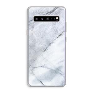 CaseCompany Witte marmer: Samsung Galaxy S10 5G Transparant Hoesje
