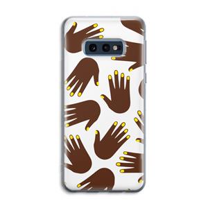 CaseCompany Hands dark: Samsung Galaxy S10e Transparant Hoesje