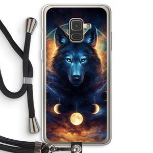 CaseCompany Wolf Dreamcatcher: Samsung Galaxy A8 (2018) Transparant Hoesje met koord