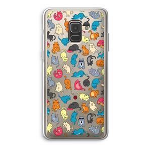 CaseCompany Kleurrijke katten: Samsung Galaxy A8 (2018) Transparant Hoesje