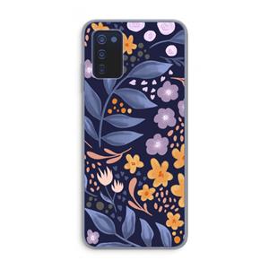 CaseCompany Flowers with blue leaves: Samsung Galaxy A03s Transparant Hoesje