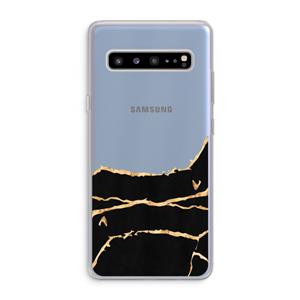 CaseCompany Gouden marmer: Samsung Galaxy S10 5G Transparant Hoesje